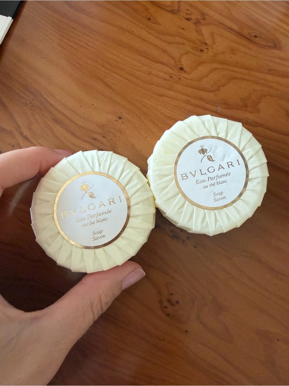 🗽Bvlgari White Tea Scented Round Guest Soap